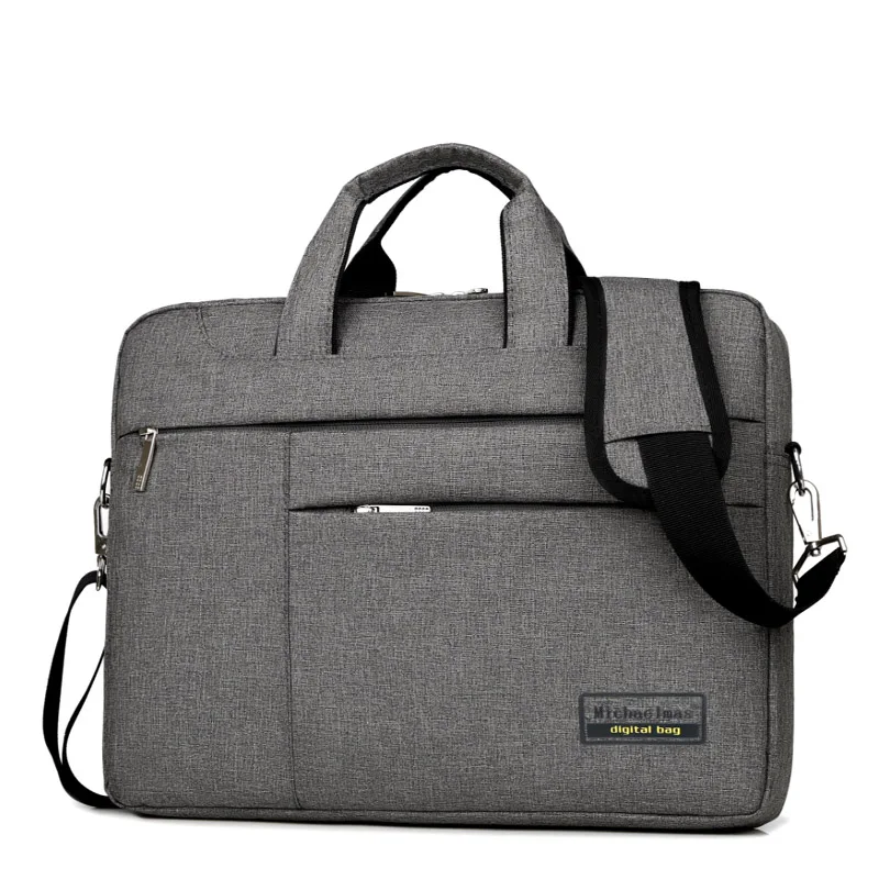 Мужская нейлоновая водонепроницаемая сумка на ремне для ноутбука xiaomi asus dell lenovo 13 14 15 13,3 15,6 дюймов Сумка через плечо для компьютера - Цвет: dark gray