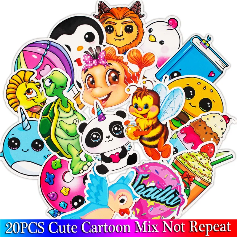 

20PCS Panda Cartoon Animal Stickers Marvel Anime Figure Sticker For Skateboard Motorcycle Luggage Laptop Waterproof Sticker