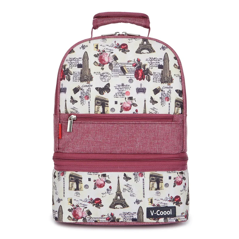 

Printing Women Lunch Bags Large Capacity Insulated Food Bag Shoulder Meal Prep Bag Back Pack Lunch Box Bag for Kids Ice Pack New