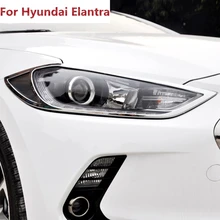 Для hyundai Elantra Avante 6th 2 шт. передний головной светильник крышка лампы Отделка ободок протекторы аксессуары хромированный Стайлинг