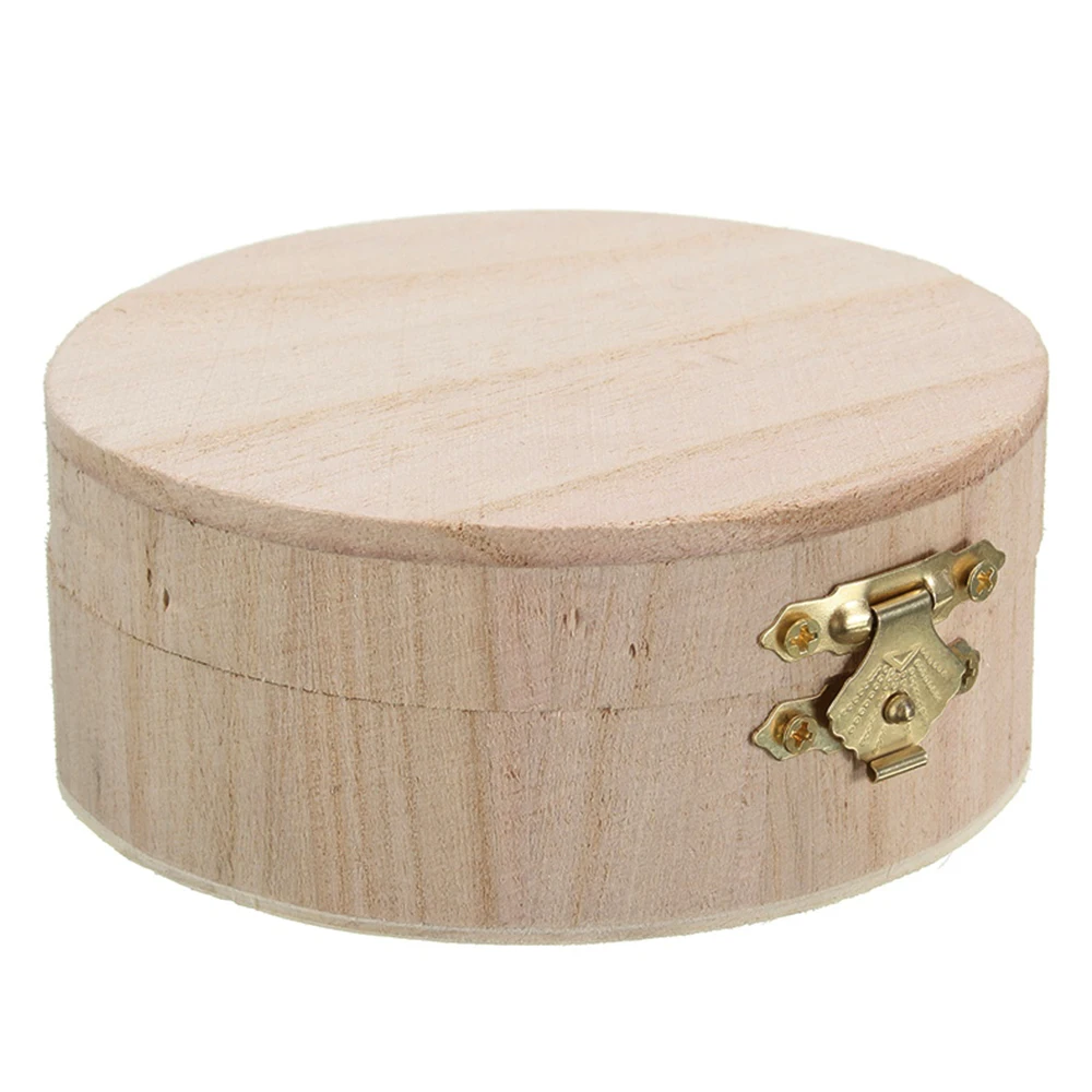 

New Arrival Natural Round Wooden Box Gifts Small Wooden Jewelry Exquisite Boxs Wedding Table Gift