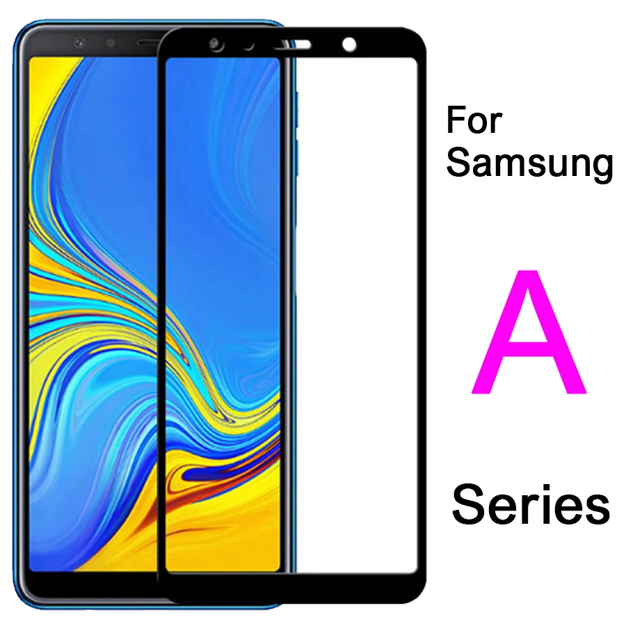

protective glass on the for samsung galaxy A9 A8 A7 A6 A5 2018 A750 screen protector tremp gaxaly A 9 8 7 6 5 cam tempered glas