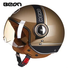 BEON moto rcycle casco Vintage scooter aperto del fronte del casco Retro Equitazione Da Corsa casco ECE approvato Italia bandiera moto Go kart casco