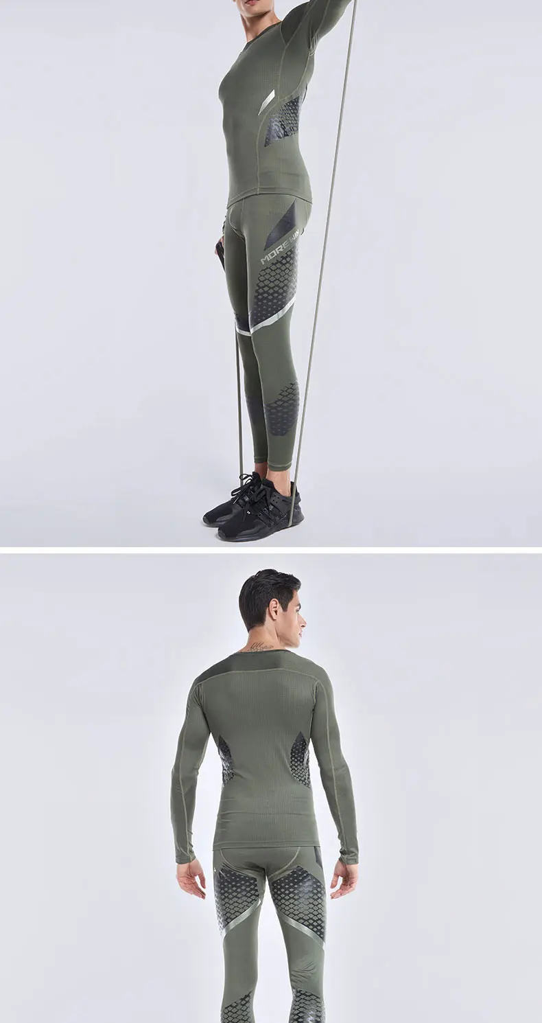 VANSYDICAL Quick Dry Running T-shirts Men Compression Shirts Men\'s Long Sleeve Screen Printing Shirt for Outdoor Fitness Tops XL 17