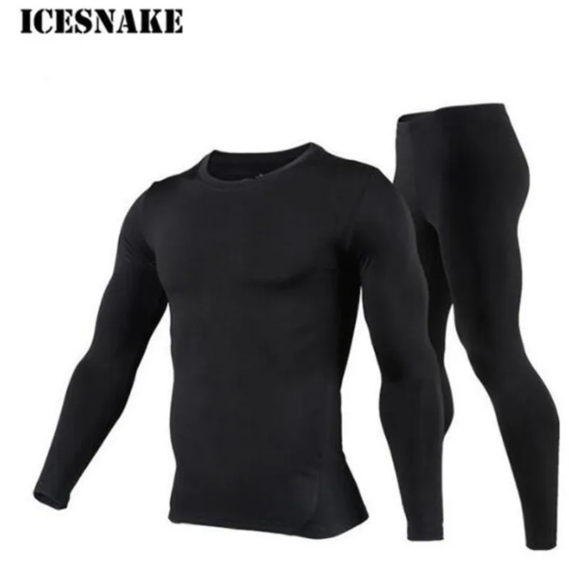 ICESNAKE Men s Fleece Lined Thermal Underwear Set Motorcycle Skiing Base Layer Winter Warm Long Johns