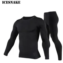 ICESNAKE Men s Fleece Lined Thermal Underwear Set Motorcycle Skiing Base Layer Winter Warm Long Johns