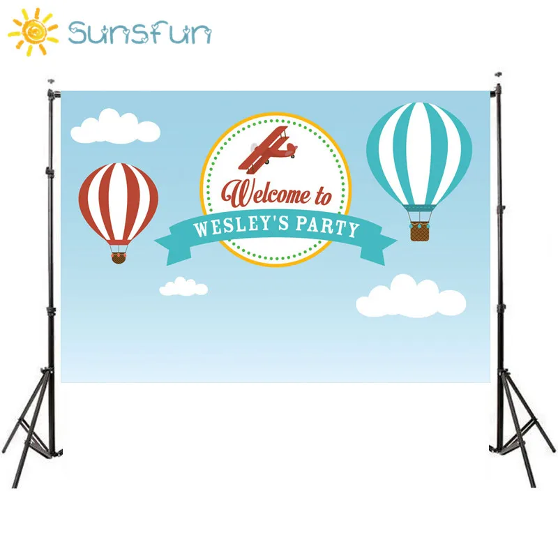 Sunsfun 7x5FT дети фотографии фонов облака фон для фотографии фоном для фотостудии шары фото