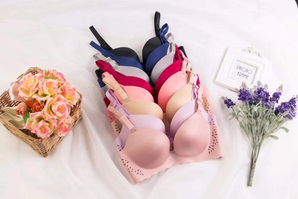 

Fashion Shell Bra Women Solid Push Up Bra Adjustable 3/4 Wire Free Bralette Comfort Shell Underwear Women Lingerie 8861