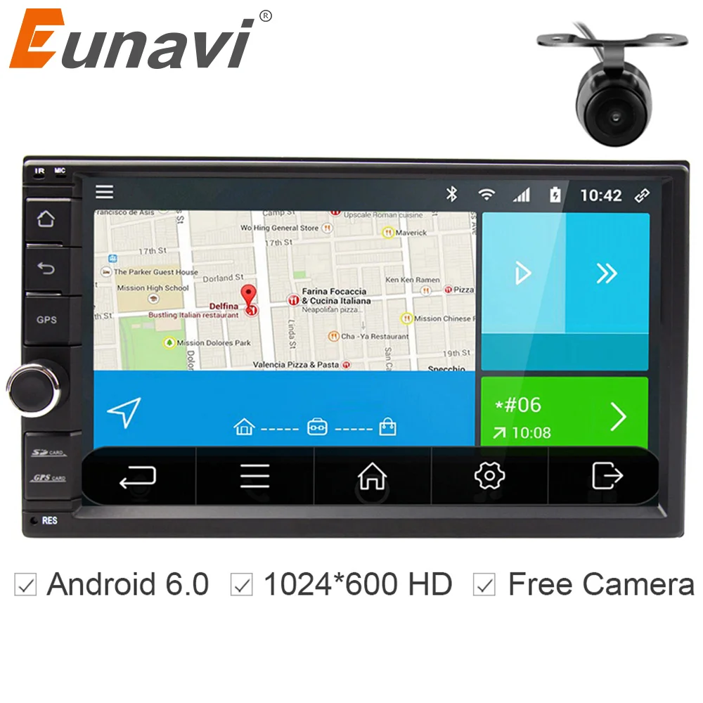 Eunavi Universal Double 2 din Android 6 0 font b Car b font Radio Quad Core