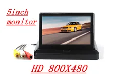 HD5″ Car Rear View System Foldable 800X480TFT Color LCD Car Reverse Rearview Car Security Monitor for Camera DVD VCR 12V-24V