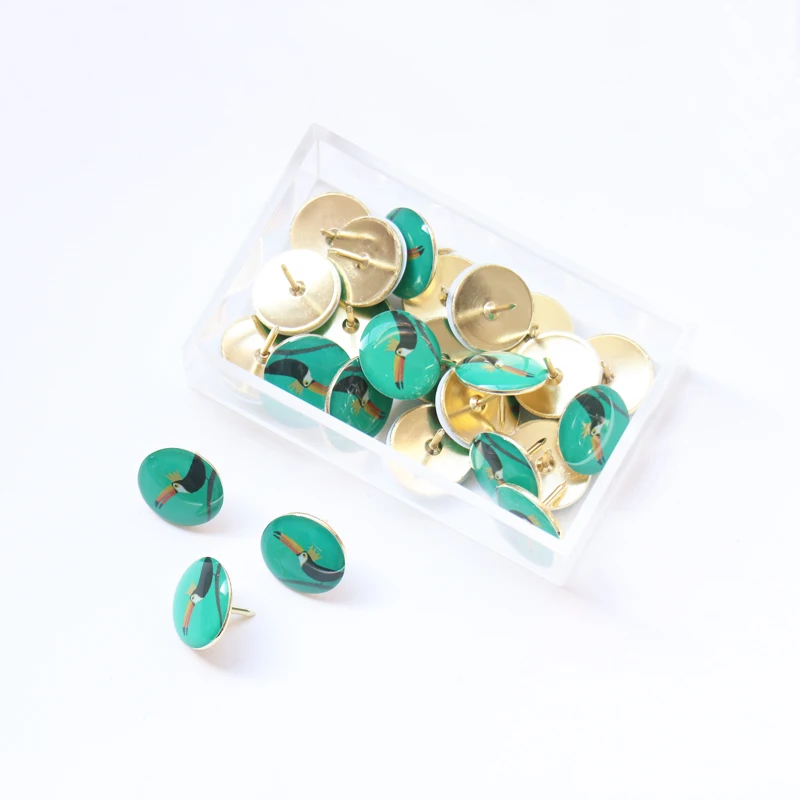 

TUTU 24pcs flamingos PushPin Assorted Paper Map Cork Board Capped Fixing Thumb Tacks Pin Office School Supply H0041