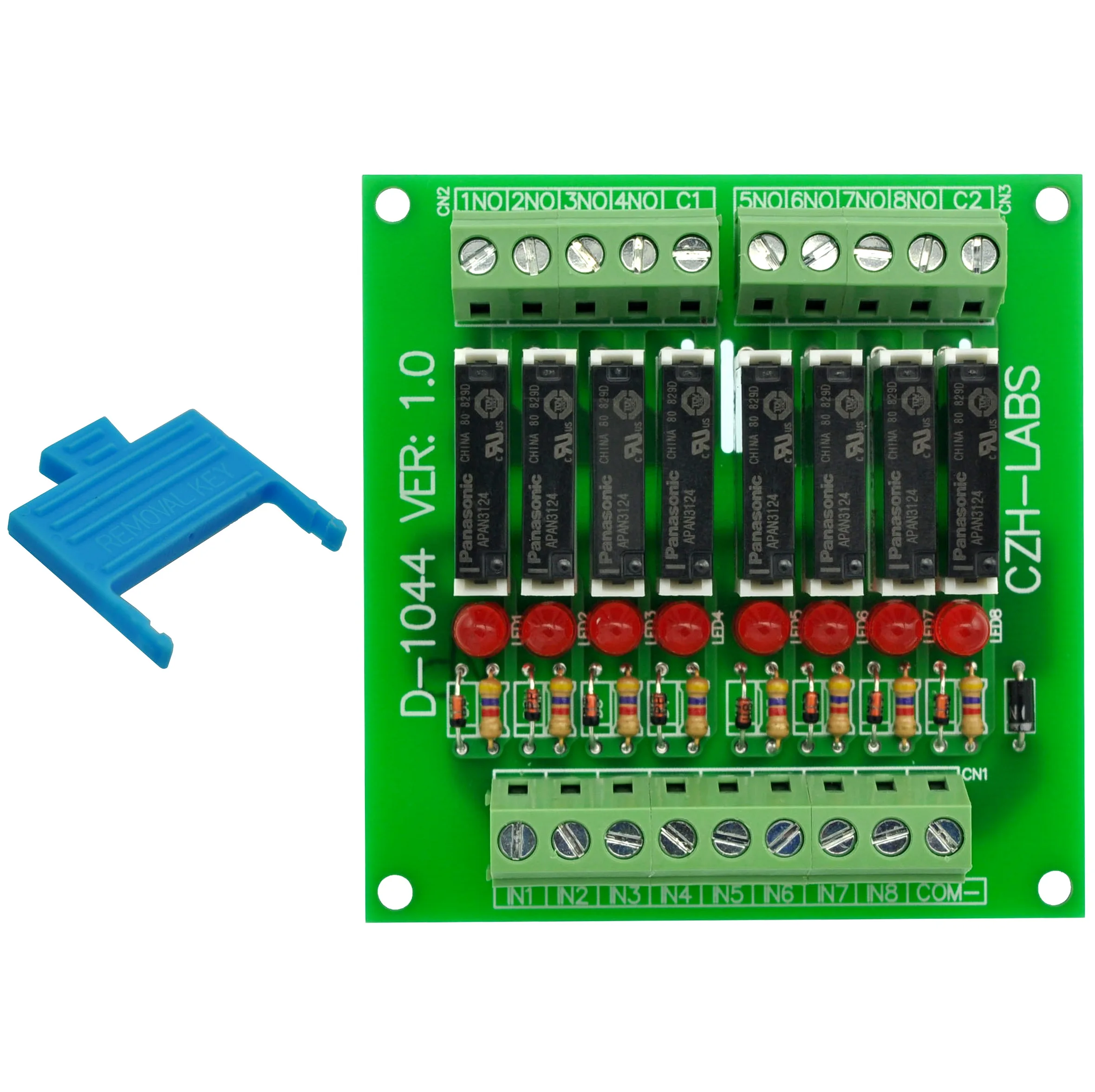 modulo-magro-do-rele-de-potencia-da-fonte-dc24v-da-montagem-do-painel-pnp-8-spst-no-5a-apan3124