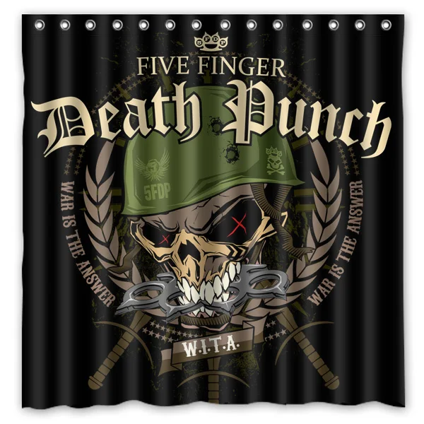 Aplysia Five Finger Death Punch Waterproof Fabric Bathroom Shower