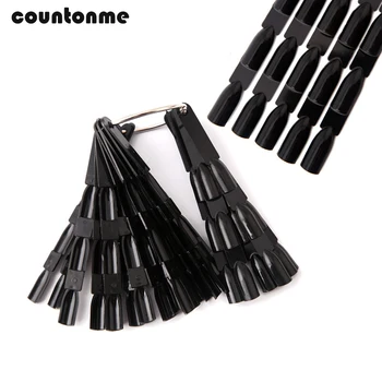 

50pcs Nail Tips Nail Practice Display Card Fan Style 150Tips bamboo palette Sticks Polish Color Chart Acrylic Tips for Gel Tool