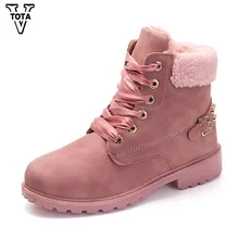 VTOTA Botas Quentes Mulheres Botas de Neve de Inverno Bota Feminina Botas Martin Ankle Boots Sapatos Mulher De Pele Macia Plataforma Sapatas Das Mulheres RX