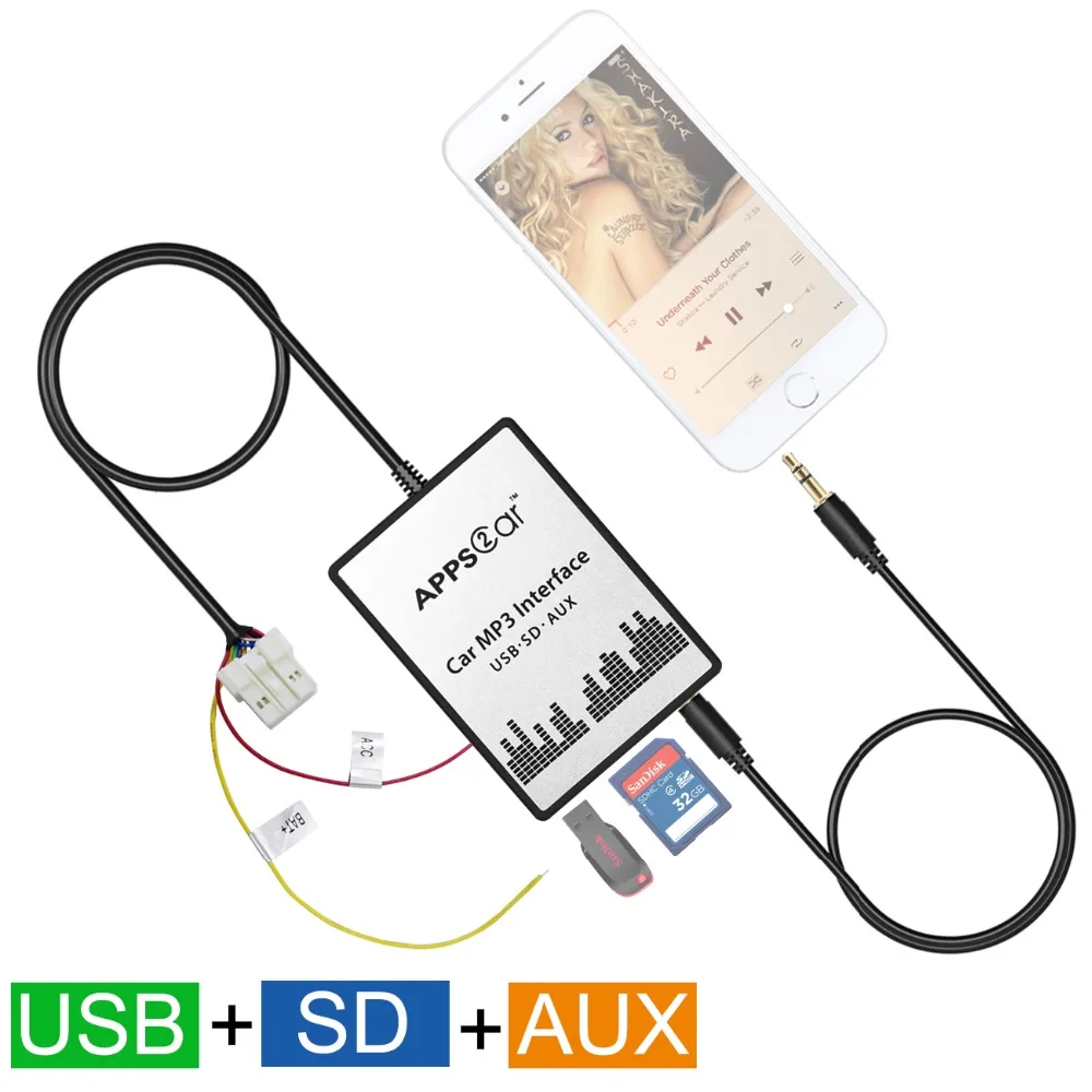 USB SD AUX Автомобильный Mp3 музыкальный адаптер CD Changer Для Nissan Almera Tino 2000 2011|changer|changer usb |