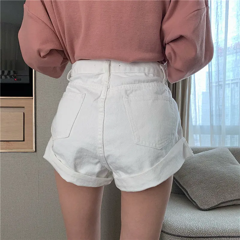 Alien Kitty Retro High Waist Wide Leg Denim Shorts Women New Summer Korea Style Fashion Streetwear Solid Sexy Short Jeans