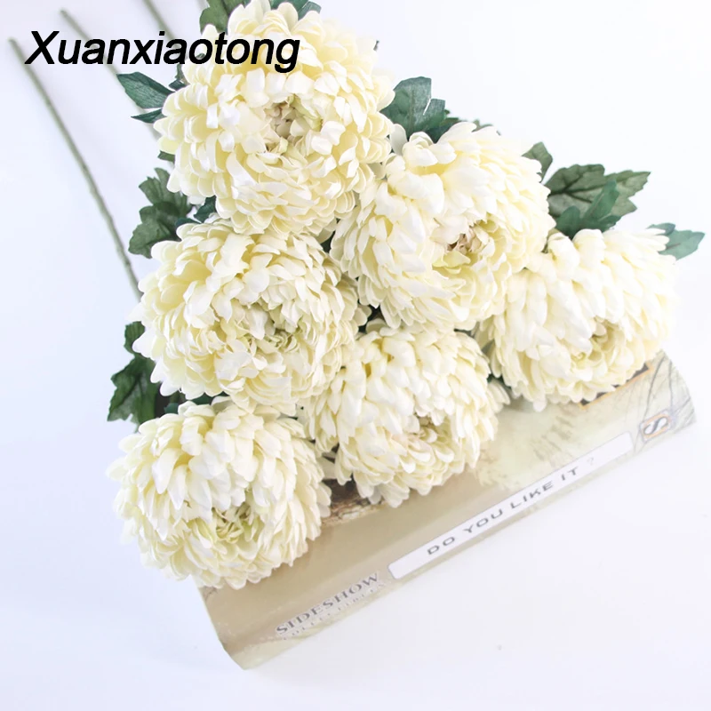 

Xuanxiaotong 1pc Large Chrysanthemums Fake Flowers Wedding Home Hotel Flowers for Table Accessories Gerbera flores artificiales
