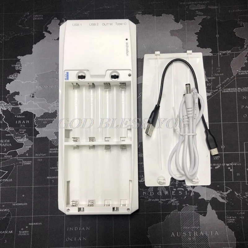  (Sin batería) QD188-PD Dual USB QC 30 + tipo C PD salida de CC 8x18650 baterías DIY Power Bank caja