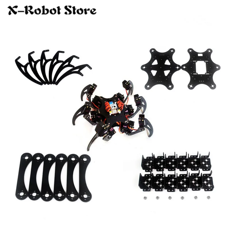 

DIY Aluminium Robotic Hexapod Spider 6DOF Legs Robot Frame Kit DIY Unassemble Intelligent Electric Spider Robot Toy Drone