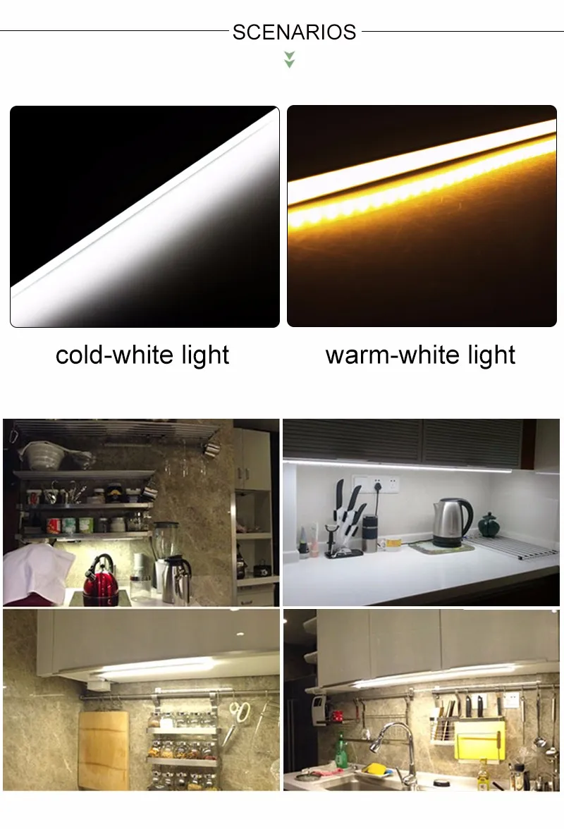 50 см движения PIR Сенсор лампа кухонная светодиодная подсветка, софиты для шкафа ночник индукции человеческого тела для кабинета DC 12 V холодный белый/теплый белый