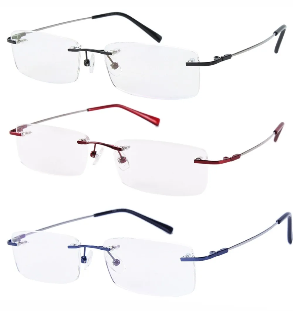 Eyeglasses Frames Men Women Optical Frame Rimless - Memory Titanium ...