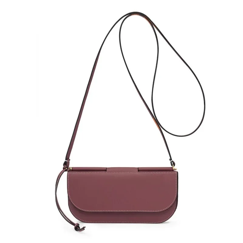

2019 New Fashion Women Brand Designer Handbags Female Long Section Crescent Moon Bag Casual Wine Red Shoulder Sling Small Bags
