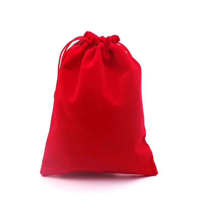 2pcs/lot 15x20cm Dark Red Velvet Bag Big Jewelry Bag Bracelet Candy Jewelry Packaging Bags Wedding Drawstring Pouch Gift Bag