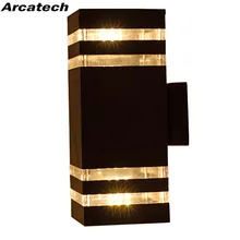 Наружная Водонепроницаемая настенная лампа Инженерная лампа современный минималистичный светодиодный Балконный наружный двухголовый садовый алюминиевый светильник NR32