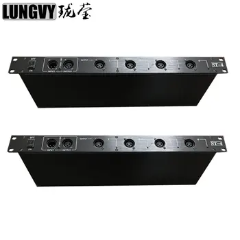 

Free shipping 2pcs/lot 4 Way Signal Amplifier DMX Splitter 4 Output Port 2 Input