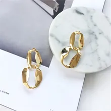 Модные персональные серьги-шпильки для девочек в европейском и американском стиле, модные геометрические серьги