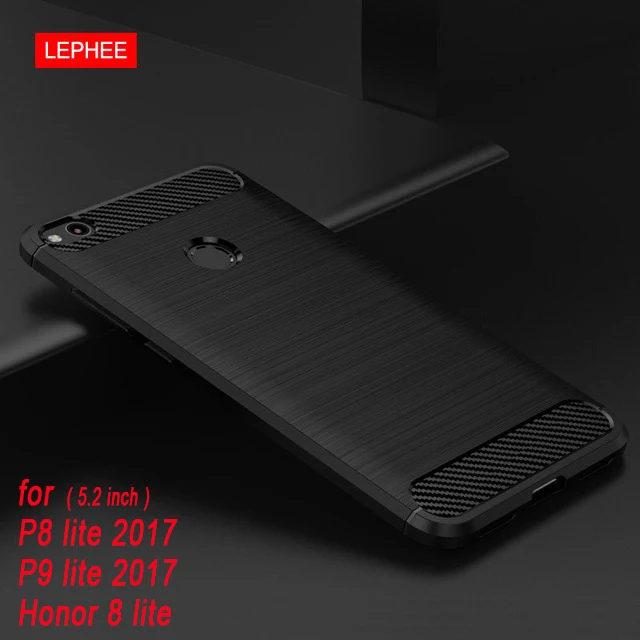 Чехол для Honor 8, 9 Lite, 8X Max, силиконовые чехлы для Huawei P8, P9 Lite,, P20 Pro, ТПУ, матовый, углеродное волокно, мягкая задняя крышка для телефона - Цвет: Black