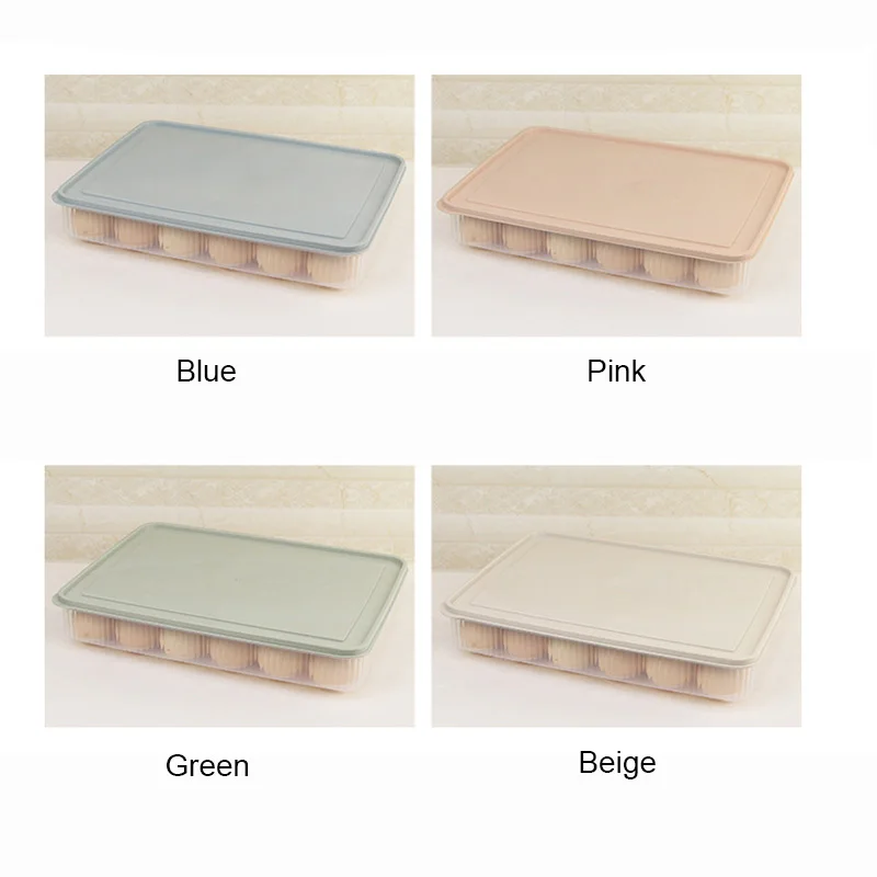 

Stacked Refrigerator Egg Storage Box 24 Egg Care Kitchen with Dust-proof Lid Food Storage Box YU-Home
