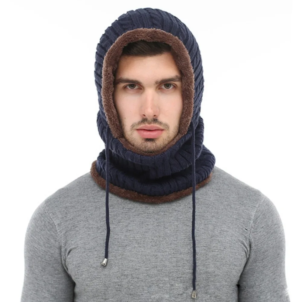 Головной убор bib шапка двойного назначения зимняя вязаная Beanie мужской шарф Skullies
