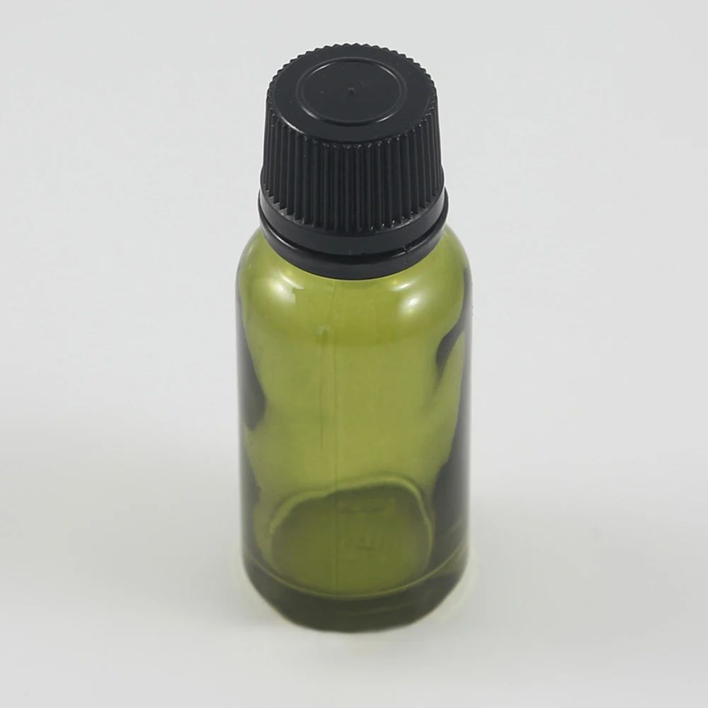 Оливковый цвет декоративная стеклянная бутылка упаковка с пластиковым винтом крышка 20 мл, 20 мл косметическая упаковка оптом