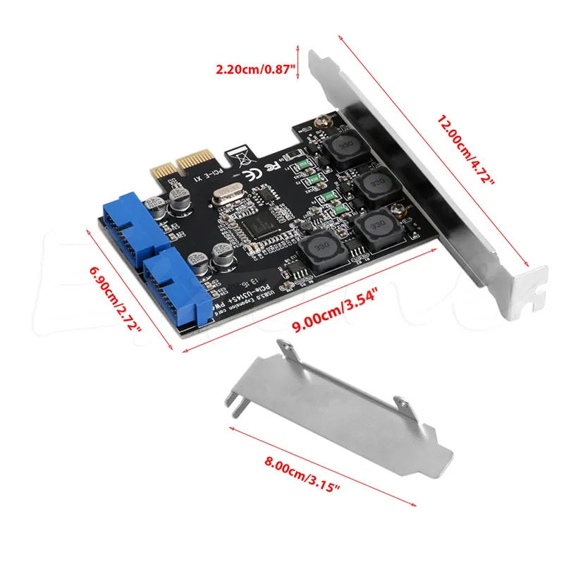 5 Гбит/с низкопрофильный кронштейн внутренний 2 порта 19Pin USB 3,0 карта PCI-e для PCI 20Pin мужские Порты адаптер удлинитель карта для рабочего стола