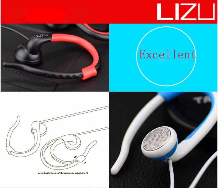 LIZU, наушники с Ушными крючками, спортивные, для бега, стерео, бас, музыкальная гарнитура, наушники с шумоподавлением, fone de ouvido, для iPhone, ios