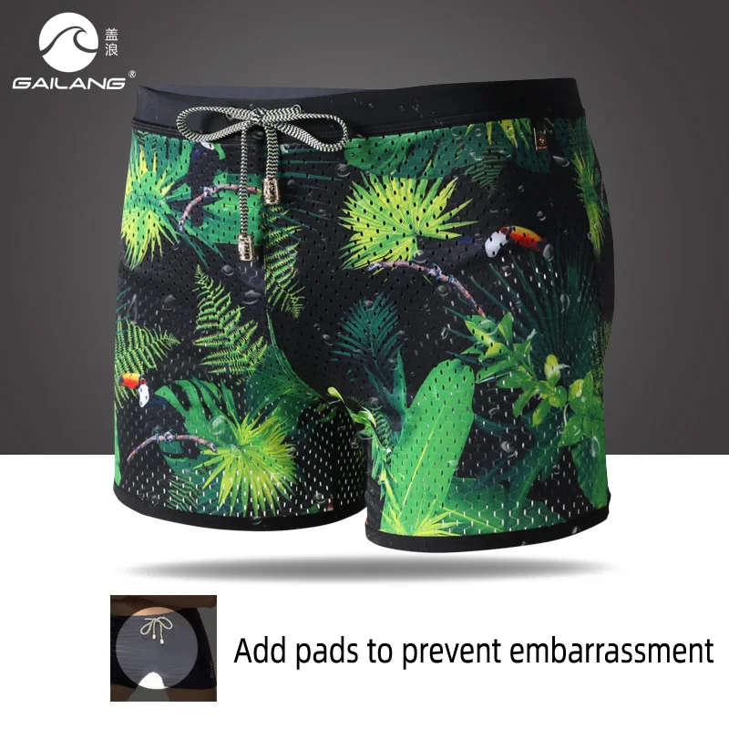

2019 Summer Men's bathing suit maillot de bain swimsuit camouflage hawaiian wear pool shorts printed low waist swimwear mesh