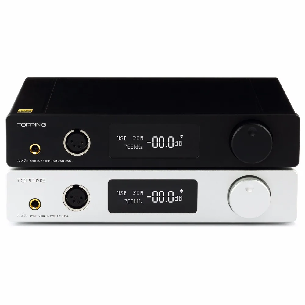 TOPPING DX7s 2*ES9038Q2M 32Bit/768K DSD512 Full balanced DAC & Headphone amplifier XMOS(XU208)+OPA1612 USB/OPT/AES/COAX input