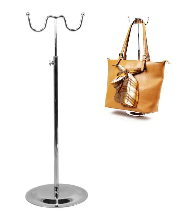 Free Shipping 2PCS Metal Adjustable Double Sides Bags Handbag Display