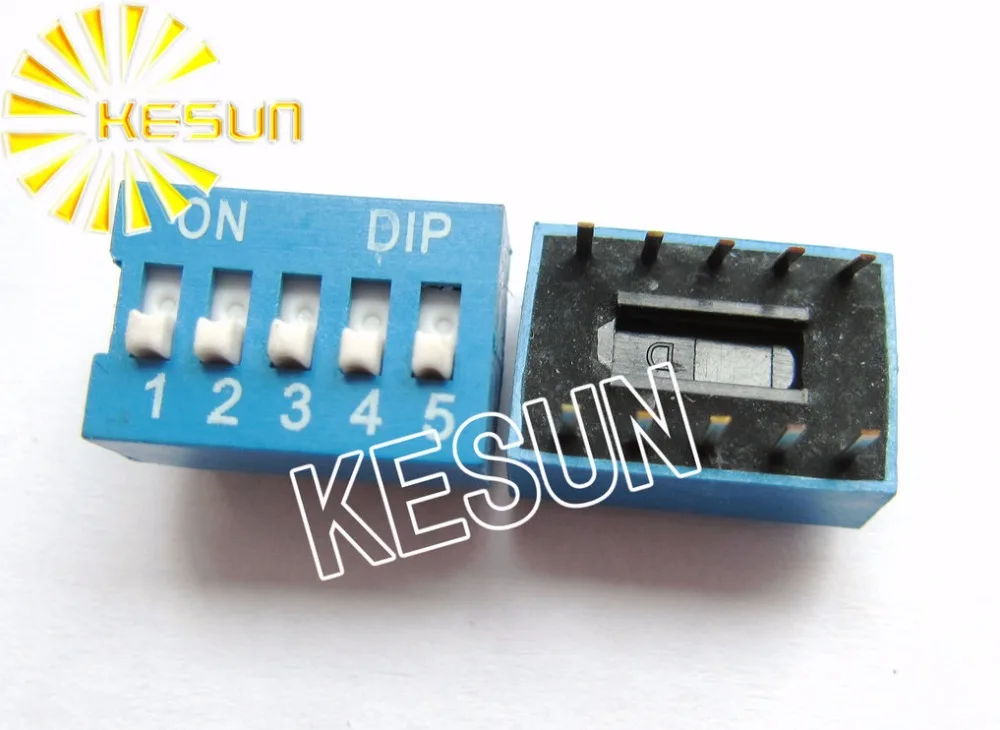 

China Quality DS-05 Blue 5P DIP Switch 2.54mm 5 Position Encoder Switch Slide Switch x 200PCS