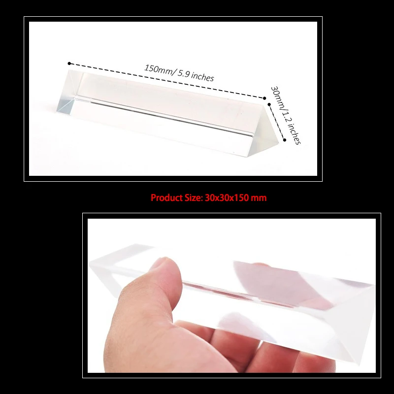 150 мм оптическое стекло Equilateral Pillar Prism f изучение спектра фотографии или