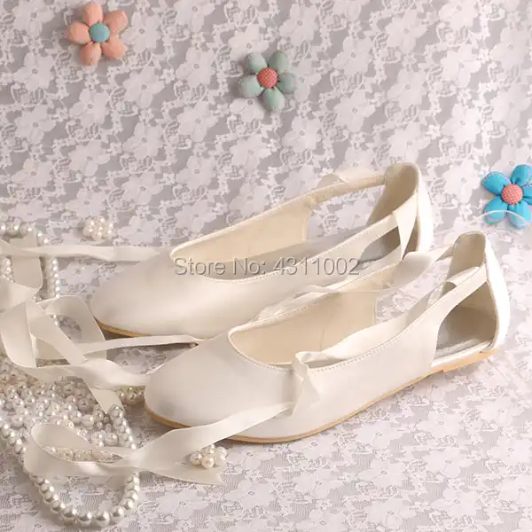 satin ballet flats wedding