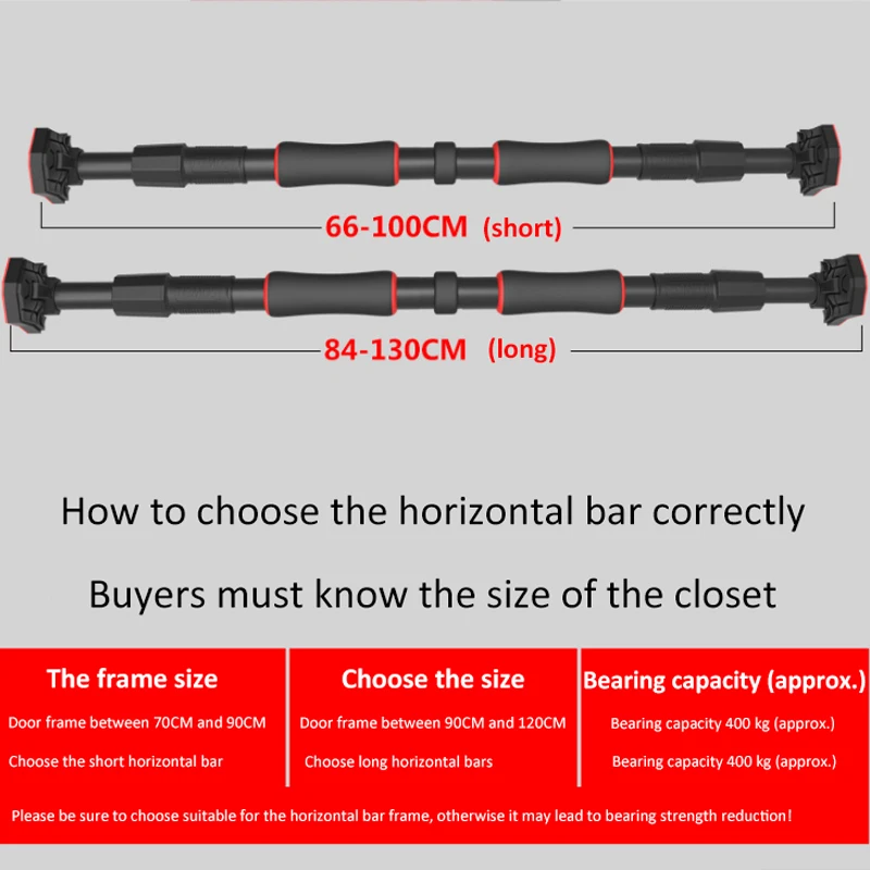Дверь домашний горизонтальный бар оборудование для фитнеса Съемная дверная рама коридор стена горизонтальный бар без бурения 66-100 см