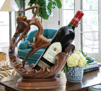 

Resin Angel wine rack living room creative modern home crafts ornaments