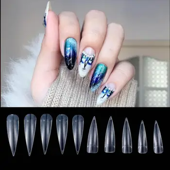 

500Pcs/bag False Long Sharp Artificial Nails Tips False Nails Fake Nail Tips Stiletto Art Decor Long Sharp False Nails