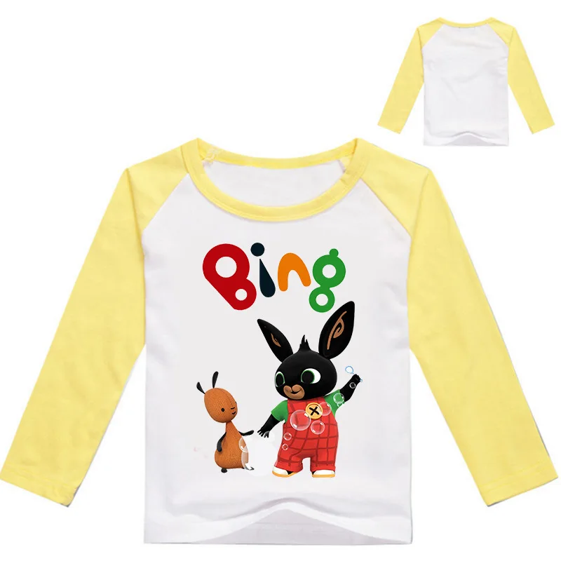 Коллекция года, весенне-осенняя Забавная детская футболка с рисунком кролика и кролика детские топы с длинными рукавами, Милая футболка для маленьких мальчиков и девочек - Цвет: style 19