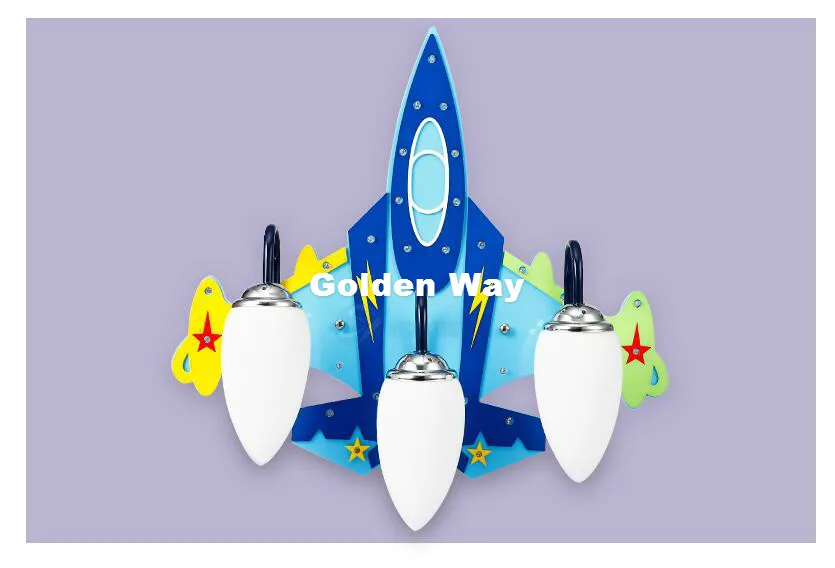 

Free Shipping Children Bedroom Ceiling Light Smart Plane Design Eye-protective LED AC Ceiling Lamp Blue Plane Decorative Lights