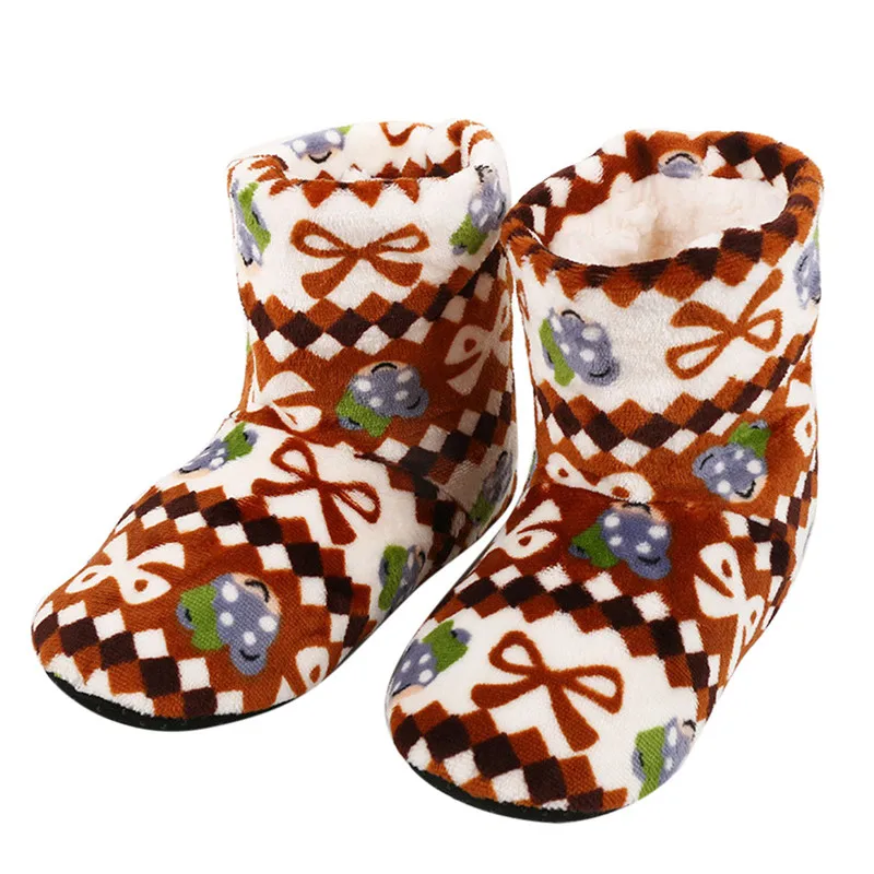

2018 Winter Shoes Woman Home Slippers Girls Christmas Indoor Shoes Warm Cotton Slipper Plush Pantufa Soft Floor Shoes Women #40B