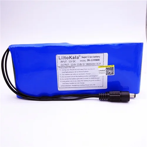 HK LiitoKala 12V 2200mah 3000mAh 6800mah 9800mah 10ah 18650 Li-lon DC 12V Супер перезаряжаемый аккумулятор - Цвет: 12V 9800mah